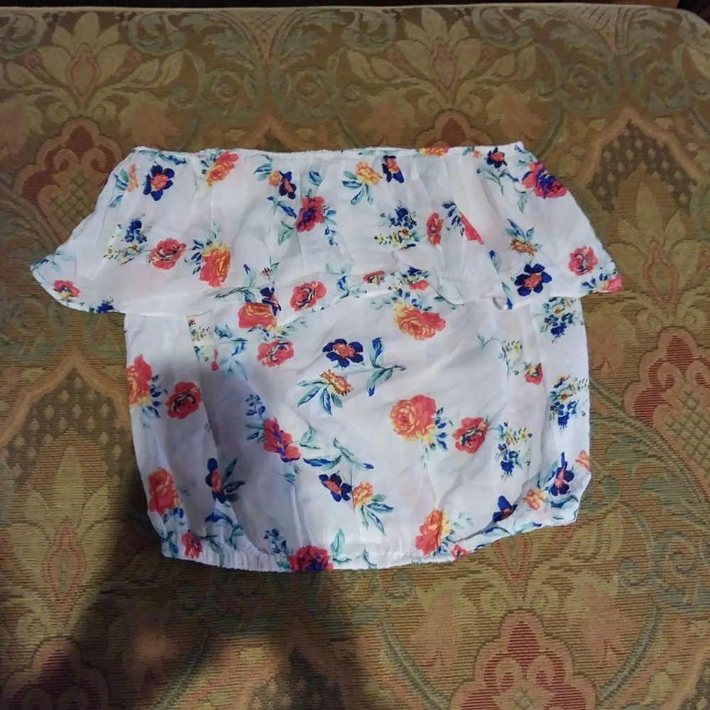 Floral strapless top